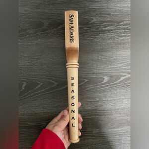 Sam Adam's Insert Top Celluloid & Wooden Beer Tap Handle
